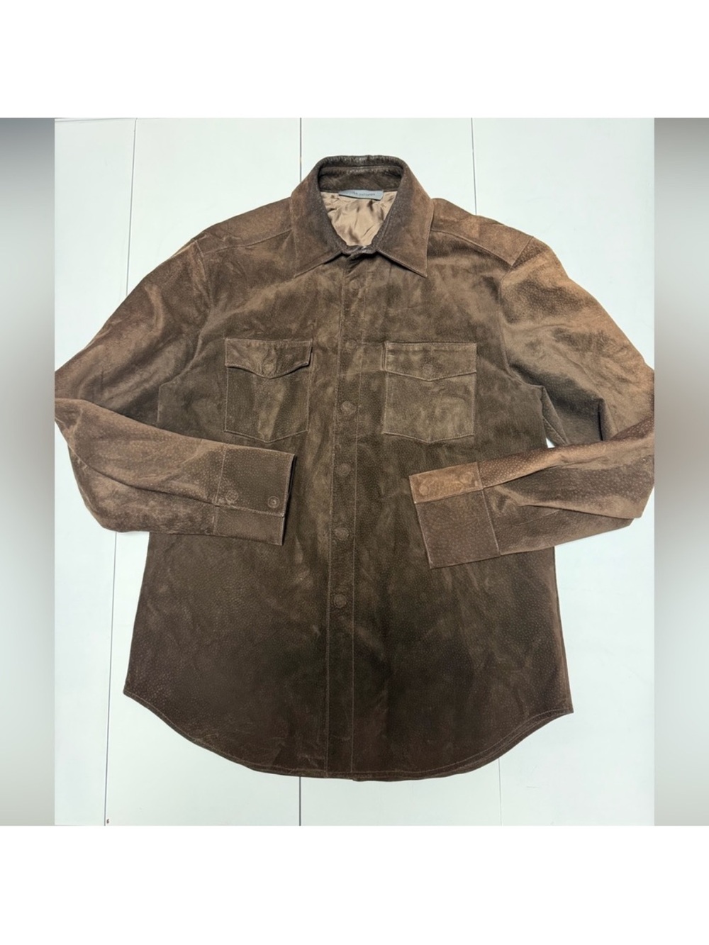 John Varvatos Brown Suede Long-Sleeve Men's Shirt Jacket